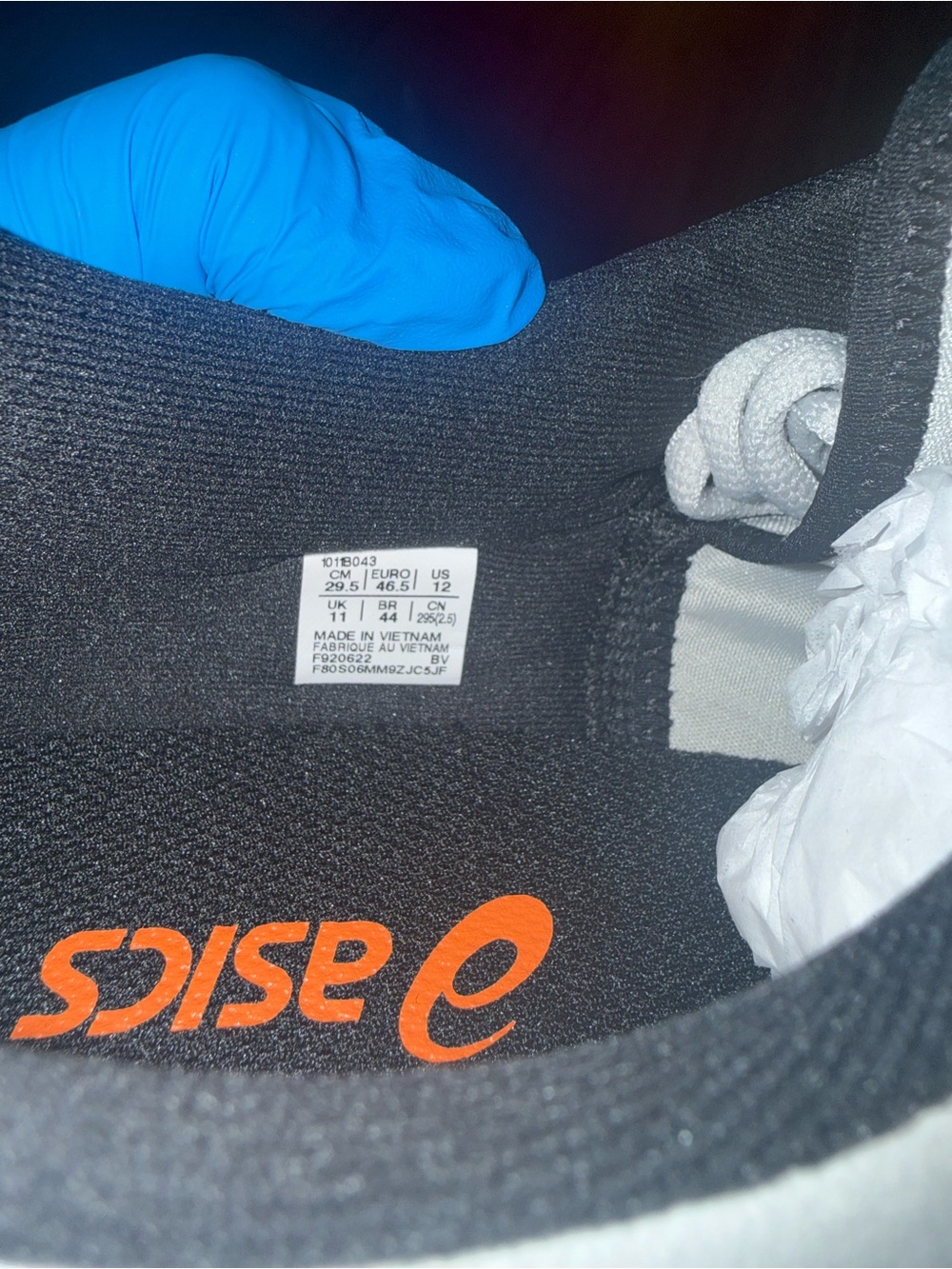 Asics Light Gray and Black Men's Running Sneakers with Orange Accents - Picture 13 of 13